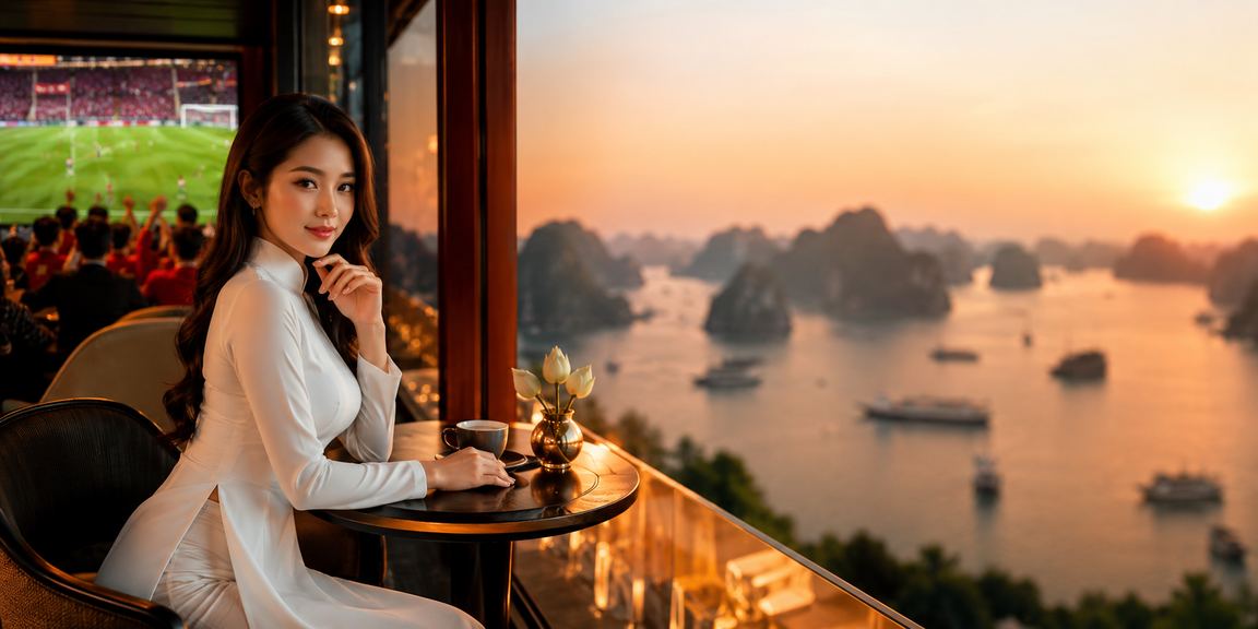 Phụ nữ Việt trong trang phục áo dài tham gia casino trực tuyến tại Hạ Long
